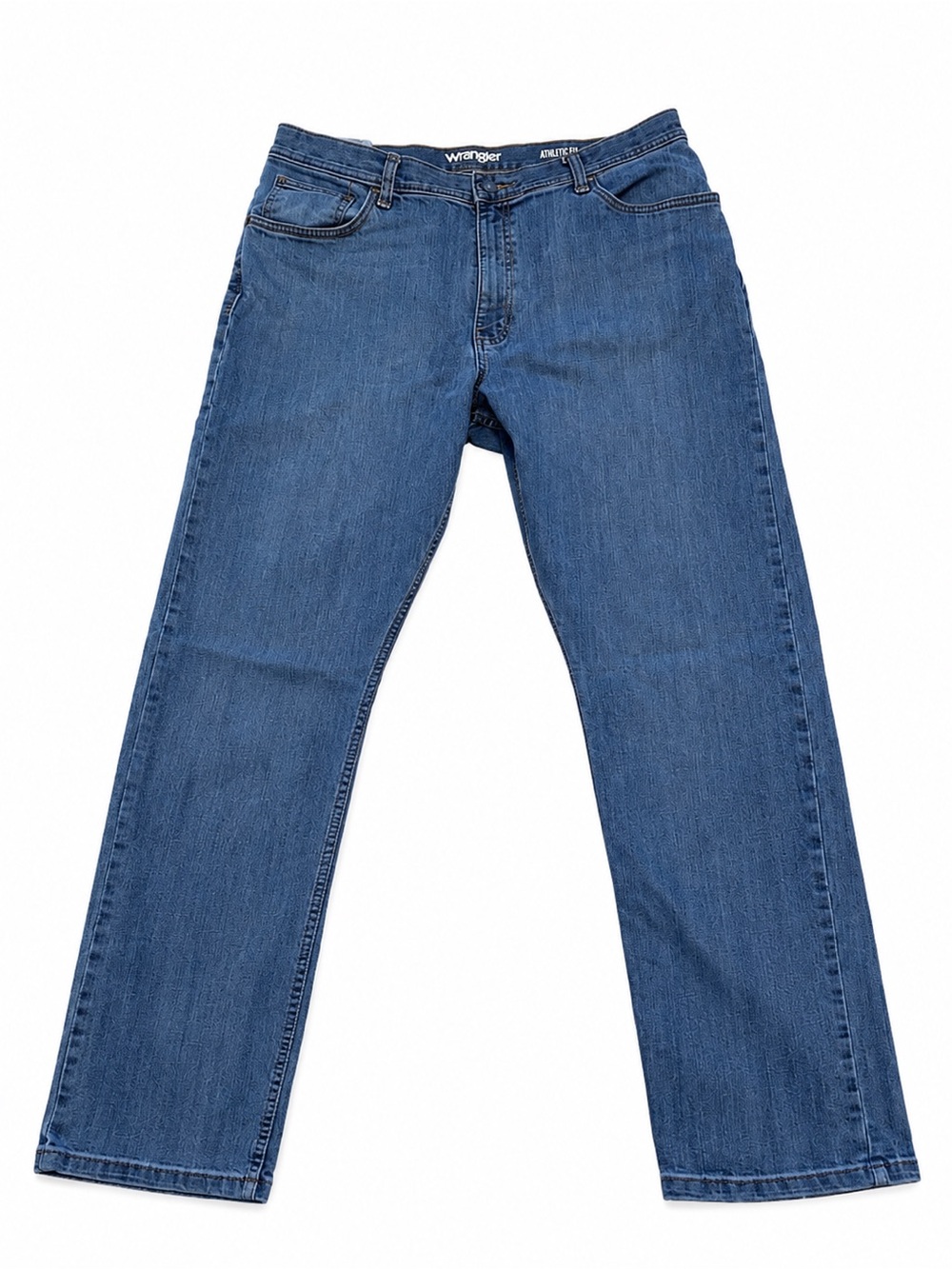 Wrangler Men’s Athletic Fit Straight Leg Blue Jeans Size 48x32